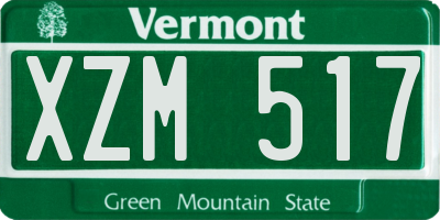 VT license plate XZM517