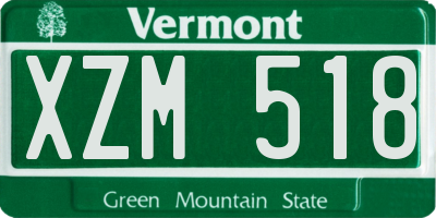VT license plate XZM518