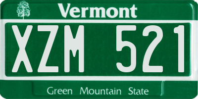 VT license plate XZM521