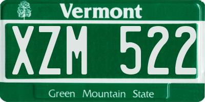VT license plate XZM522