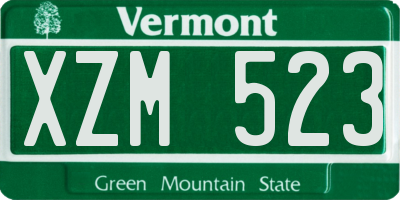 VT license plate XZM523