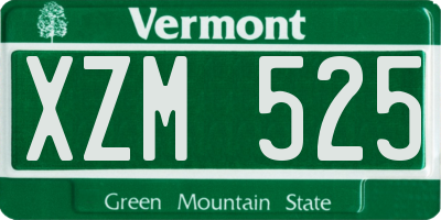VT license plate XZM525