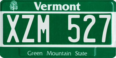 VT license plate XZM527