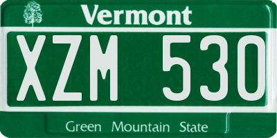 VT license plate XZM530