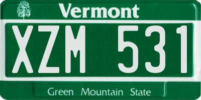 VT license plate XZM531