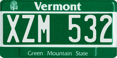 VT license plate XZM532
