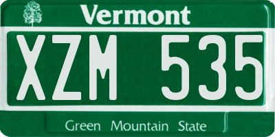 VT license plate XZM535