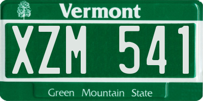 VT license plate XZM541