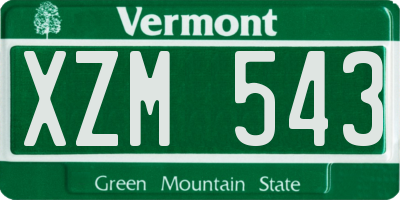 VT license plate XZM543