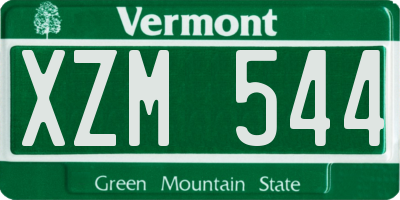 VT license plate XZM544