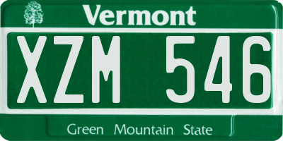 VT license plate XZM546