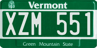 VT license plate XZM551
