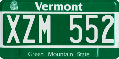 VT license plate XZM552