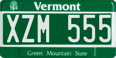 VT license plate XZM555