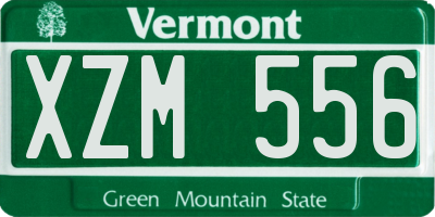VT license plate XZM556