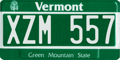 VT license plate XZM557