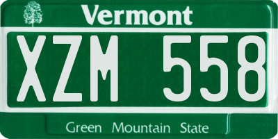 VT license plate XZM558