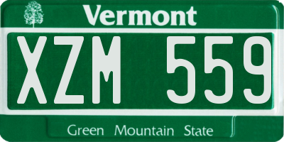 VT license plate XZM559