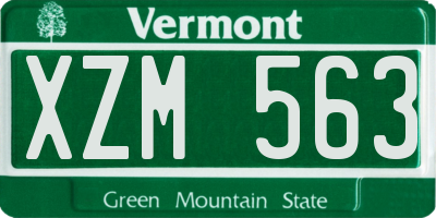 VT license plate XZM563