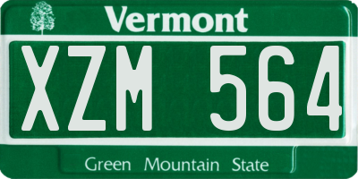 VT license plate XZM564