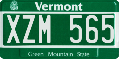 VT license plate XZM565