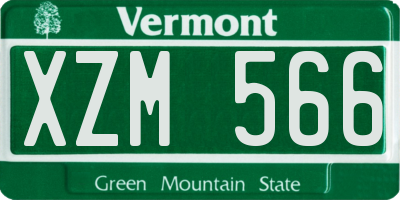 VT license plate XZM566