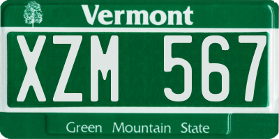 VT license plate XZM567