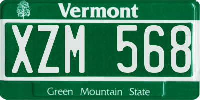 VT license plate XZM568