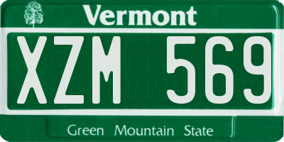 VT license plate XZM569