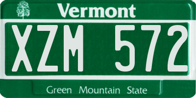 VT license plate XZM572