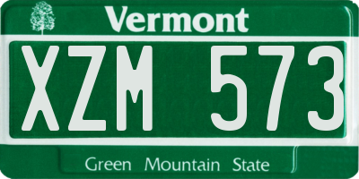 VT license plate XZM573