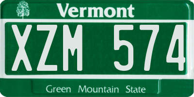 VT license plate XZM574