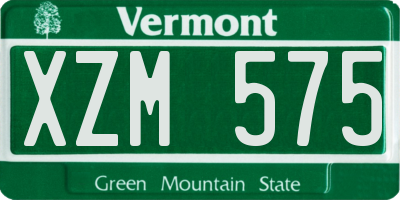 VT license plate XZM575