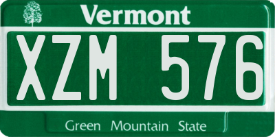 VT license plate XZM576