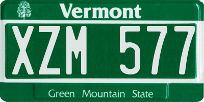 VT license plate XZM577