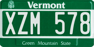 VT license plate XZM578