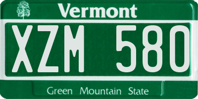 VT license plate XZM580