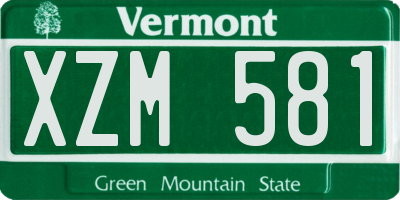 VT license plate XZM581