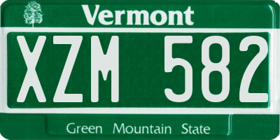 VT license plate XZM582