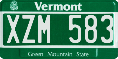 VT license plate XZM583