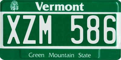 VT license plate XZM586