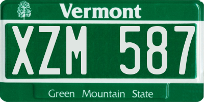 VT license plate XZM587