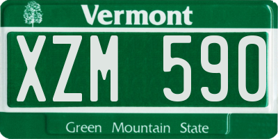VT license plate XZM590