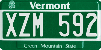 VT license plate XZM592
