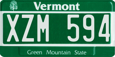 VT license plate XZM594