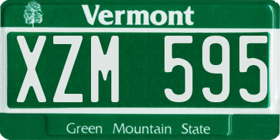 VT license plate XZM595