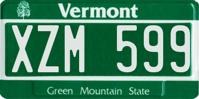 VT license plate XZM599
