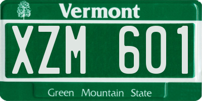 VT license plate XZM601