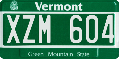 VT license plate XZM604