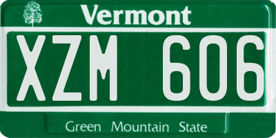 VT license plate XZM606